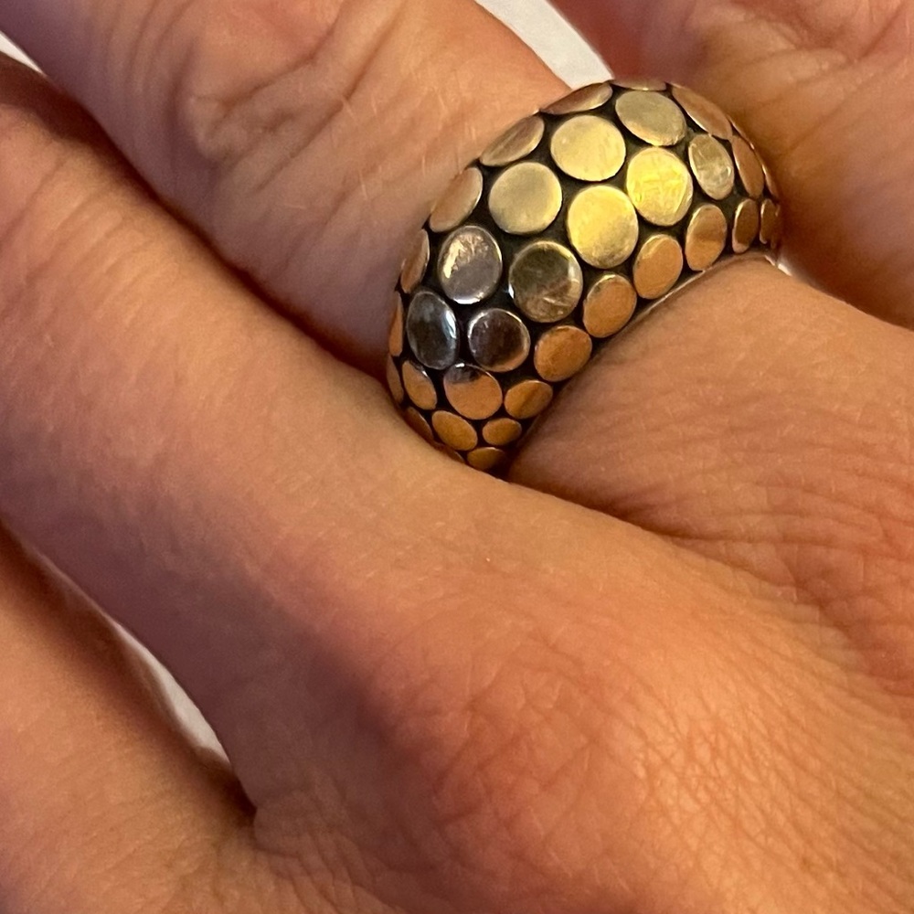 John Hardy Gold and Silver Dome Ring